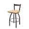 Holland Bar Stool Co 25" Low Back Swivel Counter Stool, Bronze Finish, Nat Oak Seat 82125BZNatOak - alternate 1